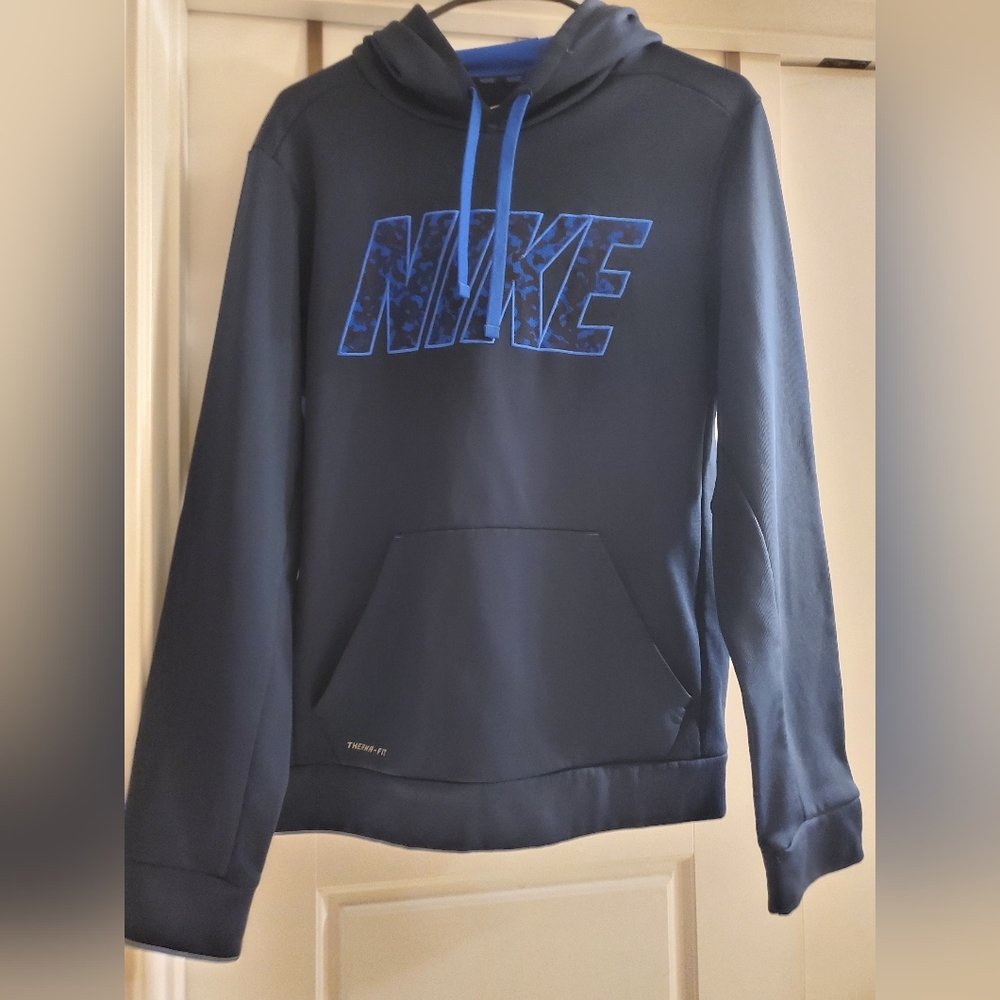 Nike Therma-Fit Men's Small Hoodie Sweatshirt Blue Pullover